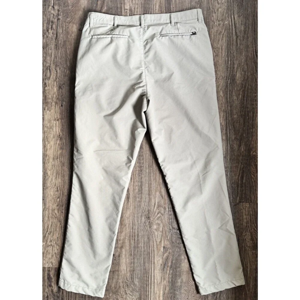 Banana Republic Mens Tan Performance Tech Trousers Pants 36x32 Slim Straight